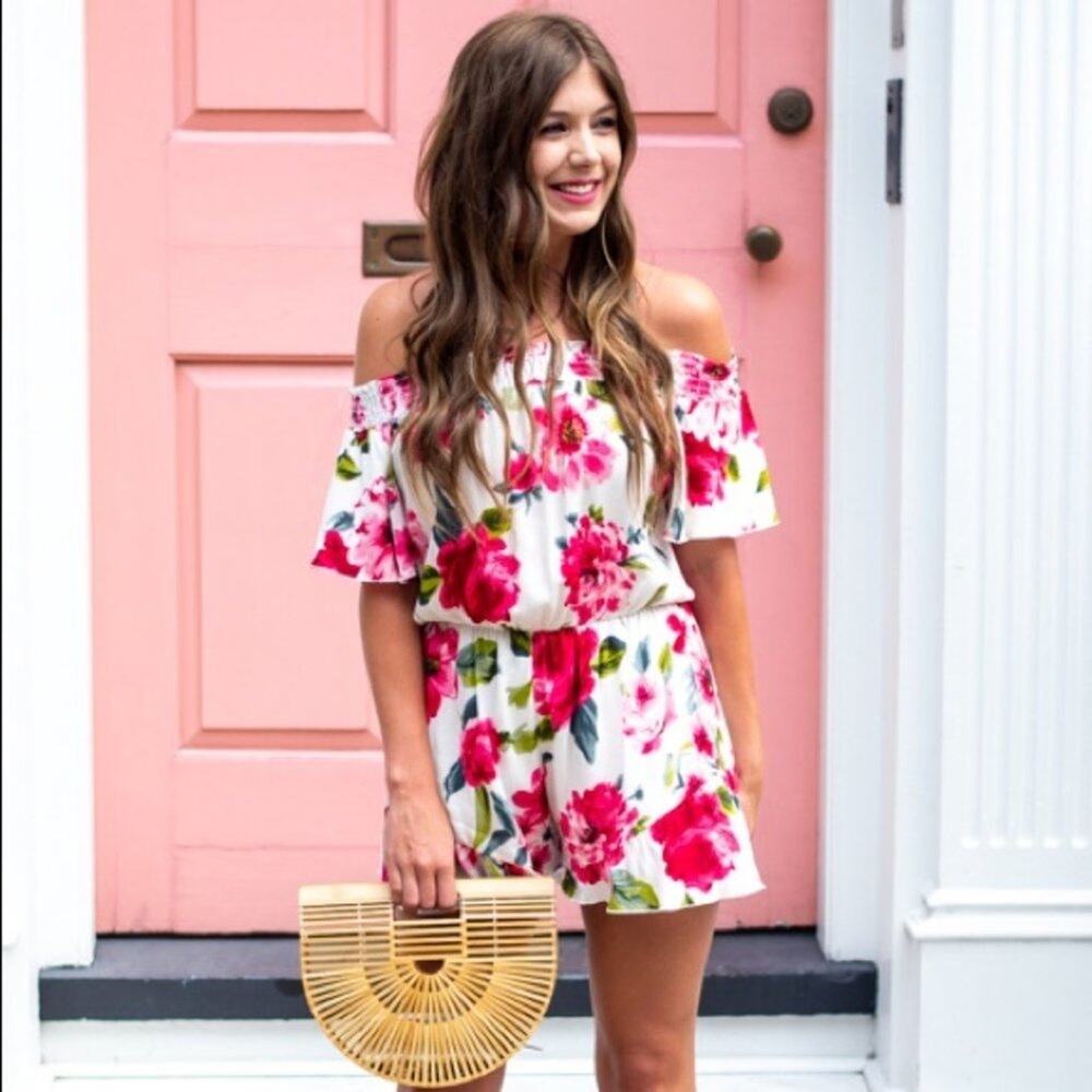 Fantastic Fawns Floral Romper Size L